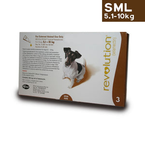 Revolution Spot On Parasite Treatment for Dogs 5.1kg - 10kg (Brown) - Pack of Three