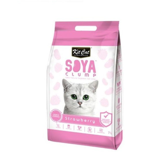 Kit Cat Soya Clump Cat Litter - Strawberry - 3kg