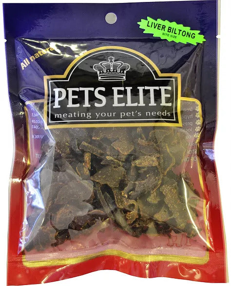 Pets Elite Liver Biltong Bite Size 100g - Tidy Pets