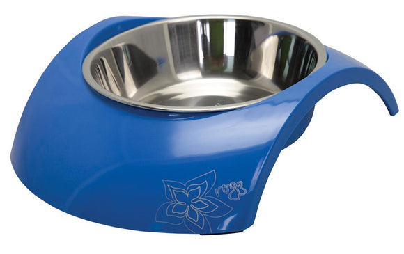 Rogz 2-in-1 Small 160ml Luna Dog Bowl, Blue 