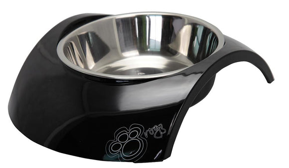 Rogz 2-in-1 Medium 350ml Luna Dog Bowl, Black 