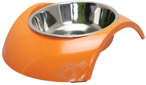 Rogz 2-in-1 Medium 350ml Luna Dog Bowl, Orange 