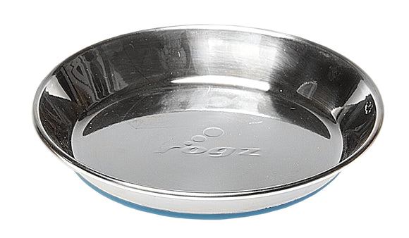 Rogz Catz Bowlz Stainless Steel 200ml Anchovy Cat Bowl, Blue Base
