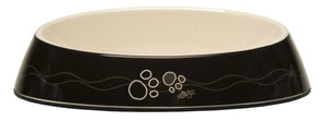 Rogz Catz Bowlz 200ml Fishcake Cat Bowl, Black Paws Design