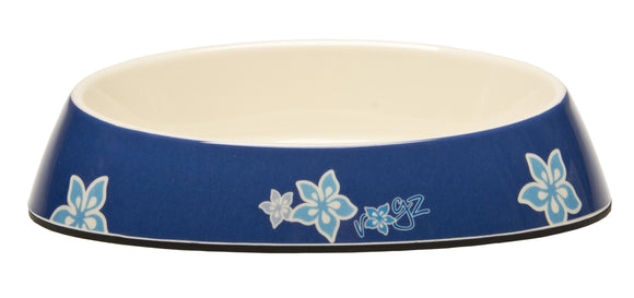 Rogz Catz Bowlz 200ml Fishcake Cat Bowl, Blue Floral Design