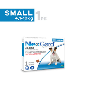 NexGard Chewable Tick and Flea Tablets for Dogs 4.1kg - 10kg (Blue) - Single Pack