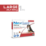 NexGard Chewable Tick and Flea Tablets for Dogs 25.1kg - 50kg (Red) - Single Pack