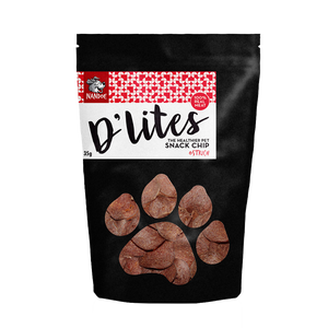 Nandoe D'Lites Snack Chip Dog Treats - Ostrich Flavour 35g