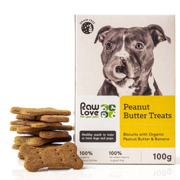 Raw Love Pets Peanut Butter Treats for Dogs 100g 