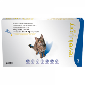 Revolution Spot On Parasite Treatment for Cats 2.6kg - 7.5kg (Blue)