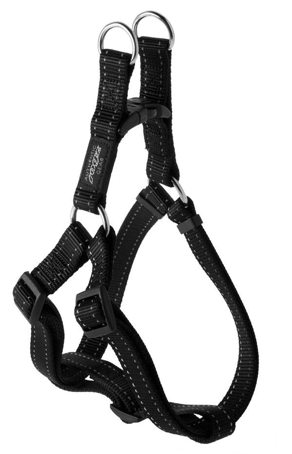 Rogz Utility Large 20mm Fanbelt Step-in Dog Harness, Black Reflective