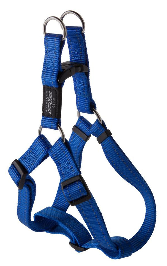 Rogz Utility Large 20mm Fanbelt Step-in Dog Harness, Blue Reflective