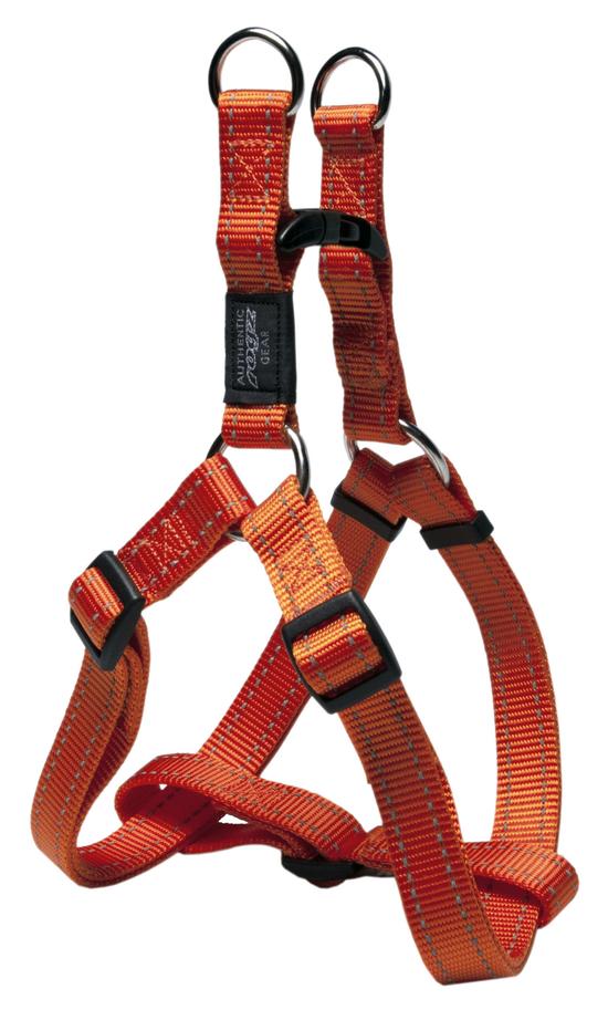 Rogz Utility Large 20mm Fanbelt Step-in Dog Harness, Orange Reflective