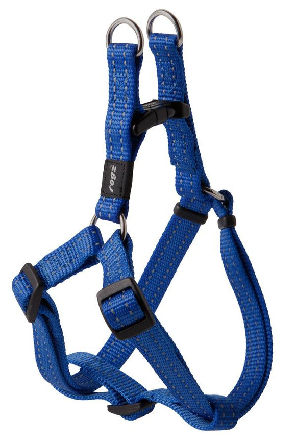 Rogz Utility Medium 16mm Snake Step-in Dog Harness, Blue Reflective