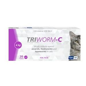 Triworm-C Dewormer for Cats - Pack of 20