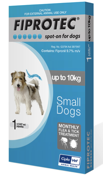 Fiprotec Dog 1-10kg Blue (Single) - Tidy Pets