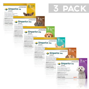 Simparica Chewable Tick and Flea Tablets for Dogs 5 - 10kg (Brown - 20mg)