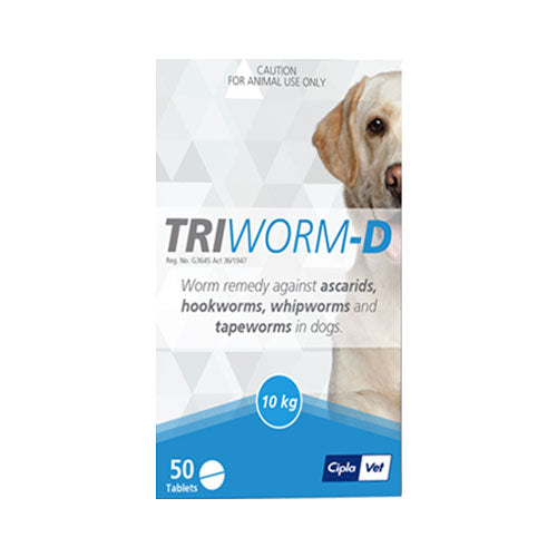 Triworm-D Tub Dewormer for Dogs - 50 Tablets