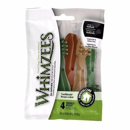 Whimzees Dog Toothbrush Dental Treats - Small - 4 pack